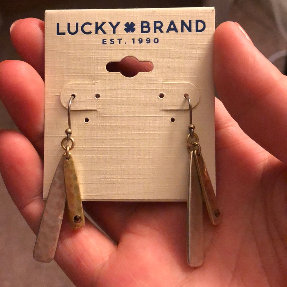 Lucky Brand mixed metal drop earrings